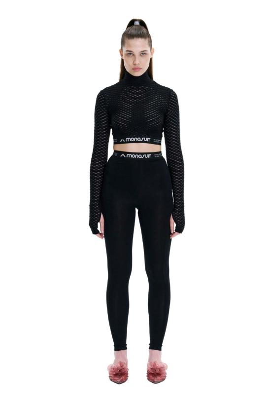  모노수트 레깅스 모노슈트 풀 렝스 하이 웨이스트 슬림핏  블랙