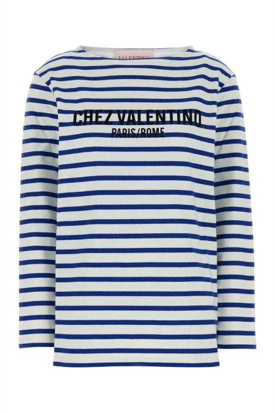 26SS 발렌티노 가라바니 긴팔 티셔츠 6B3MG24C962 CR1 STRIPPED