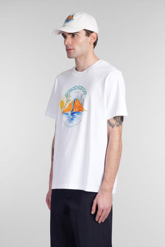 25SS 카사블랑카 반팔 티셔츠 412928 MS25 JTS 001 WHITE - CASABLANCA