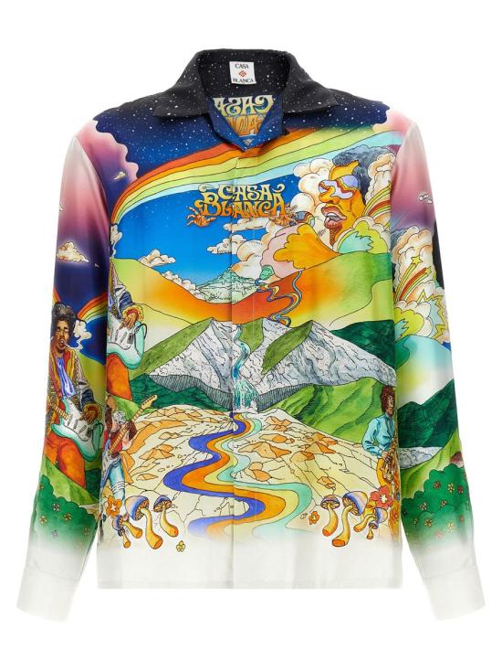 25SS 카사블랑카 긴팔 셔츠 UMS25SH00607SILKTWILLLAMUSIQUE MULTICOLOR