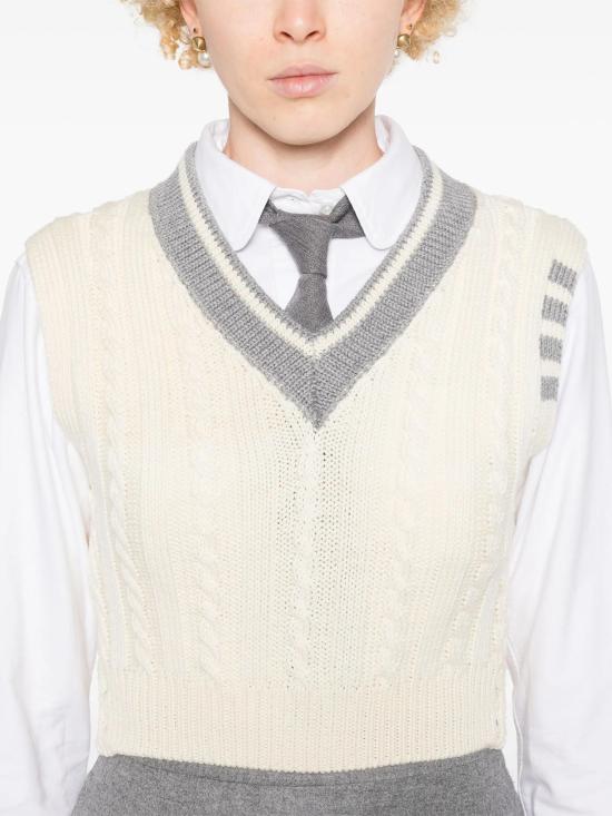 25SS 톰브라운 민소매 티셔츠 FKV205AY1024 100 WHITE - THOM BROWNE