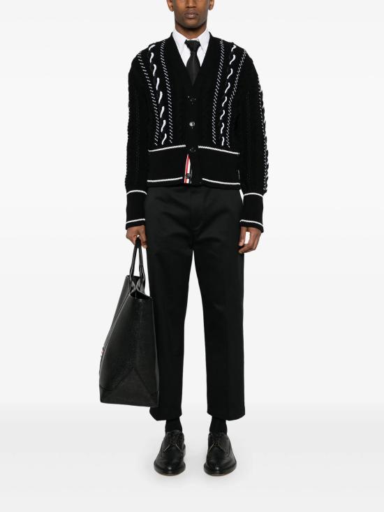 26SS 톰브라운 코튼 트윌 유틸리티 치노 팬츠 MTU335WF0576 001 BLACK - THOM BROWNE