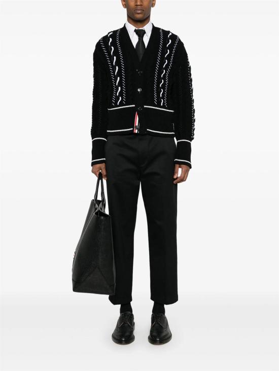 26SS 톰브라운 코튼 트윌 유틸리티 치노 팬츠 MTU335WF0576 001 BLACK - THOM BROWNE