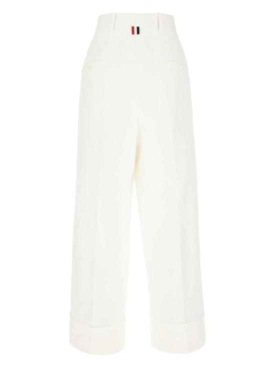  톰브라운 스트레이트 팬츠 FTC499AF0829 100 WHITE - THOM BROWNE