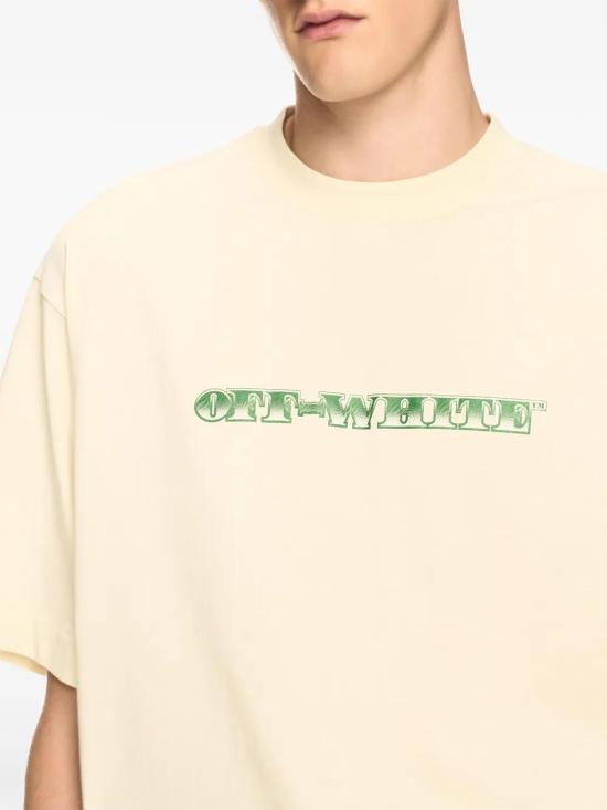 오프화이트 반팔 티셔츠 OMAA120S25JER00E0B58 yellow - OFF WHITE