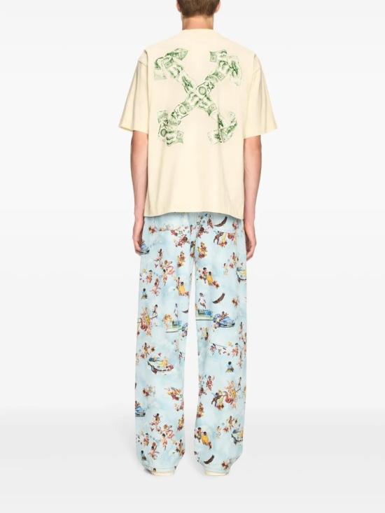  오프화이트 반팔 티셔츠 OMAA120S25JER00E0B58 yellow - OFF WHITE