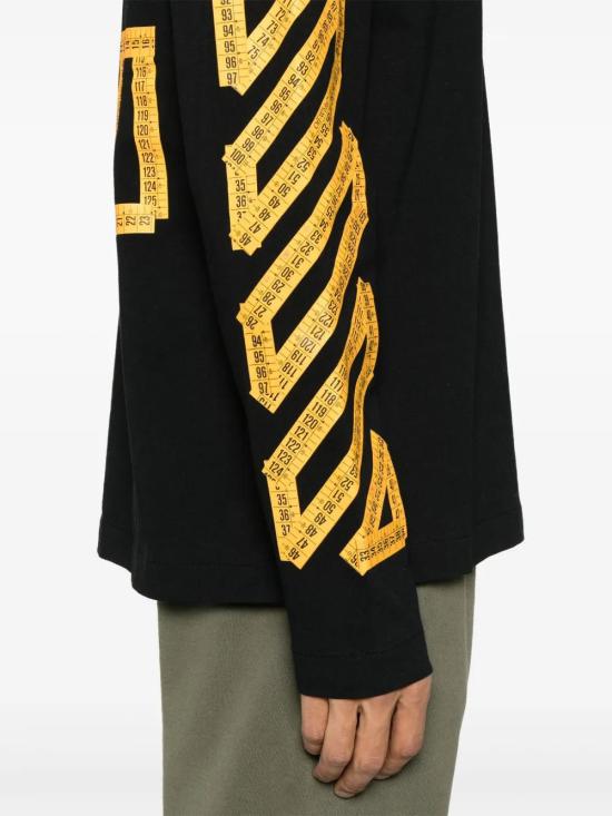  오프화이트 긴팔 티셔츠 OMAB086S25JER0021022 black - OFF WHITE