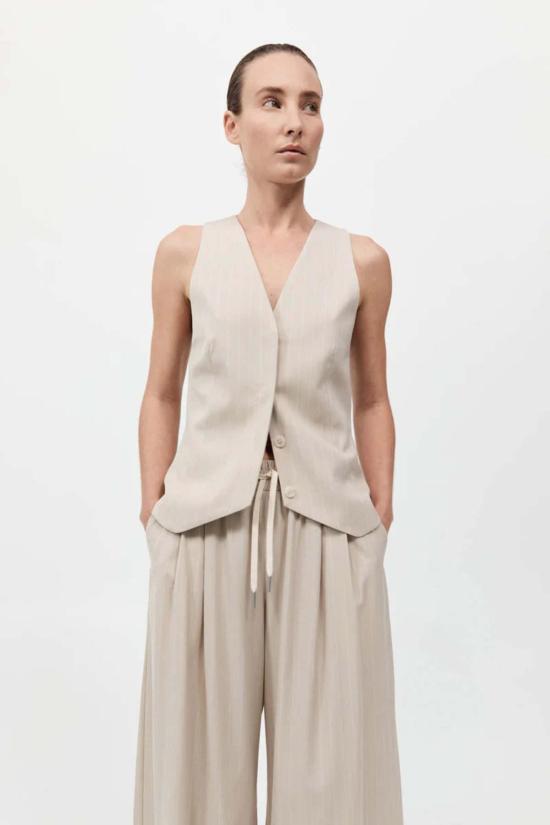  세인트아그니 베스트 세인트 아그니 핀스트라이프 울  라떼 - ST.AGNI