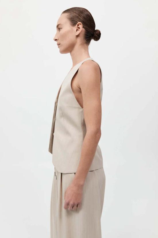  세인트아그니 베스트 세인트 아그니 핀스트라이프 울  라떼 - ST.AGNI