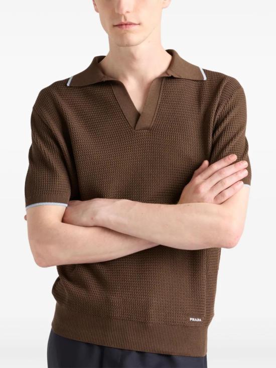  프라다 폴로 티셔츠 UMF008SOOO16XU brown - PRADA