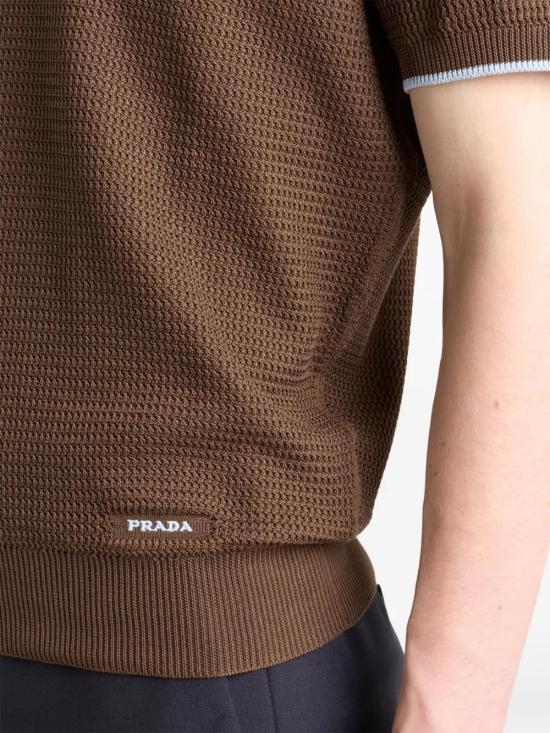  프라다 폴로 티셔츠 UMF008SOOO16XU brown - PRADA