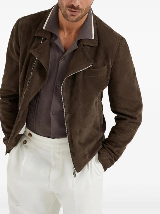  브루넬로 쿠치넬리 폴로 티셔츠 M29203415CQU21 coffee - BRUNELLO CUCINELLI