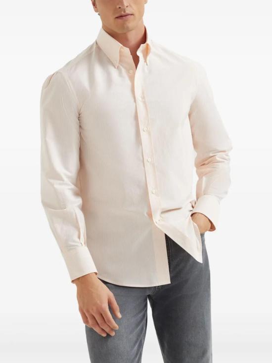  브루넬로 쿠치넬리 긴팔 셔츠 MM6710038C006 beige - BRUNELLO CUCINELLI