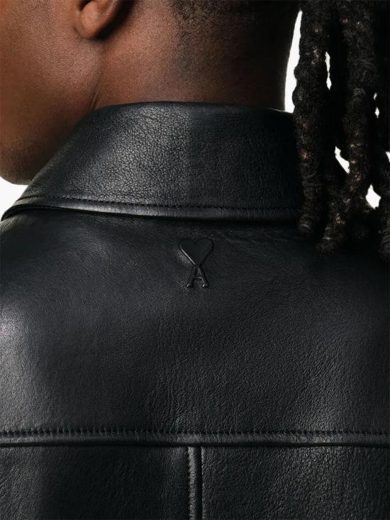  아미 가죽 자켓 E25UJK078LH0044 black - AMI