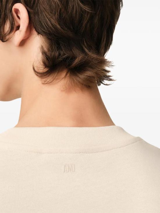  아미 반팔 티셔츠 E25HTS055726 cream - AMI