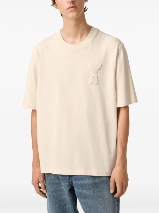  아미 반팔 티셔츠 E25HTS055726 cream - AMI