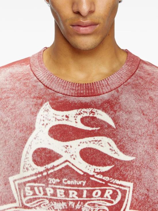  디젤 긴팔 티셔츠 A175070TKAU red - DIESEL