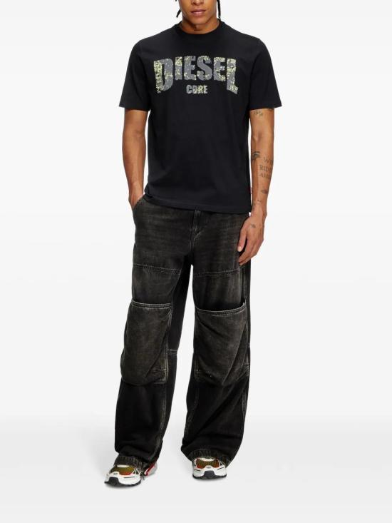  디젤 반팔 티셔츠 A172680PLAT black - DIESEL