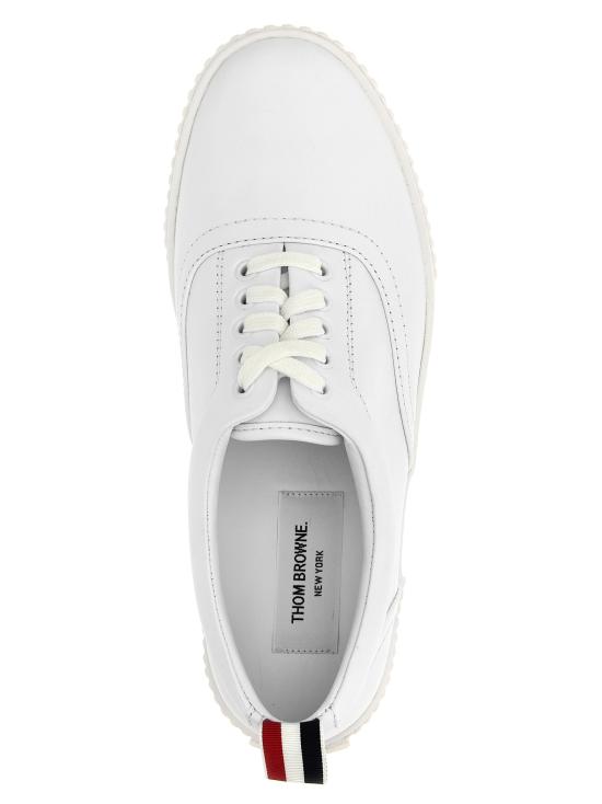  톰브라운 비텔로 카프 레더 헤리티지 스니커즈 MFE007B 05584 100 WHITE DOM - THOM BROWNE