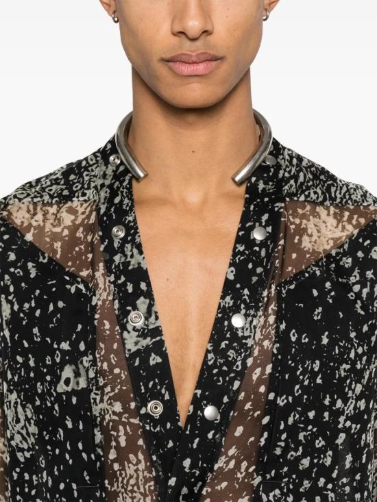  릭 오웬스 긴팔 셔츠 RU01E5287SP1 black - RICK OWENS