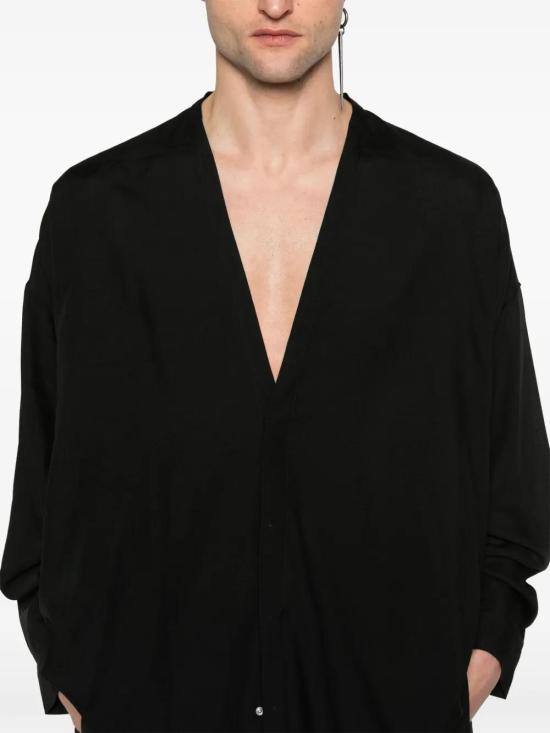  릭 오웬스 긴팔 셔츠 RU01E5294WG black - RICK OWENS