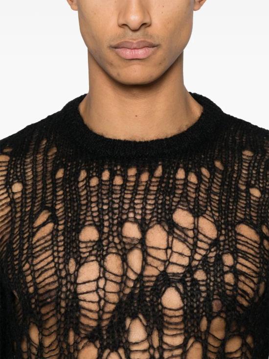  릭 오웬스 스웨터 RU01E5606KNETMH black - RICK OWENS