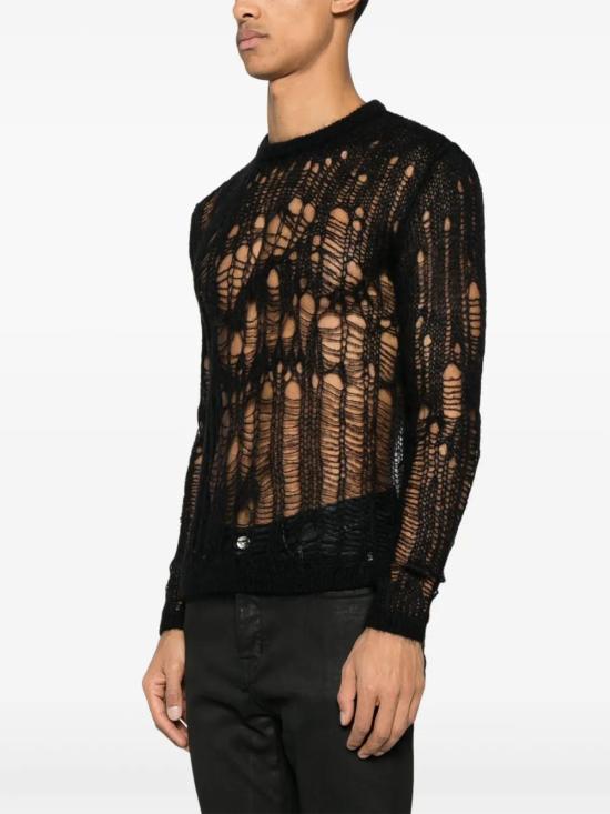  릭 오웬스 스웨터 RU01E5606KNETMH black - RICK OWENS