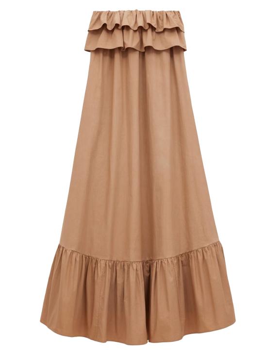 25SS 생로랑 롱 원피스 818380 YZ9AN 2560 CANNELLE - SAINT LAURENT