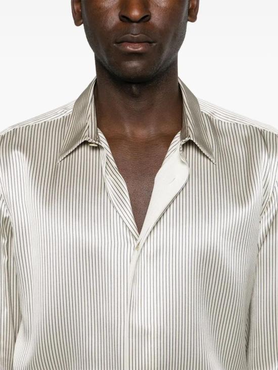  생로랑 긴팔 셔츠 774827Y3I879019 beige midnight - SAINT LAURENT