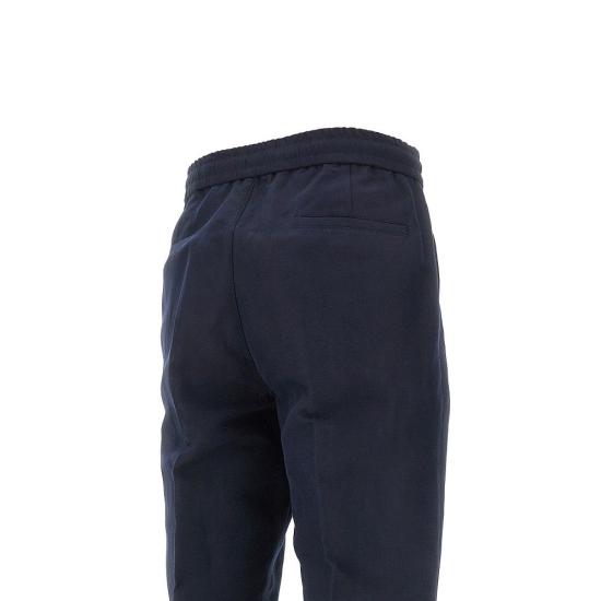  브루넬로 쿠치넬리 팬츠 가바딘  끈 포함 맨 블루 - BRUNELLO CUCINELLI