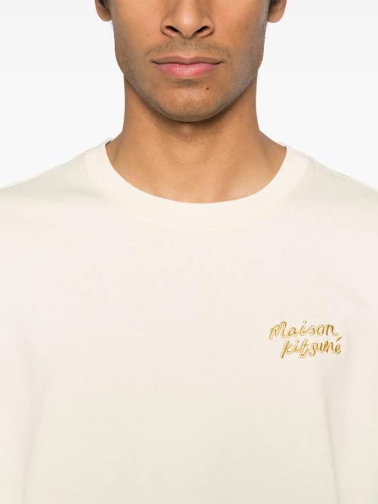  메종키츠네 반팔 티셔츠 OM00123KJ0119 yellow - MAISON KITSUNE