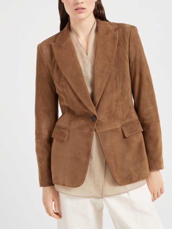  브루넬로 쿠치넬리 가죽 자켓 M0PCL208XC7495 Brown - BRUNELLO CUCINELLI