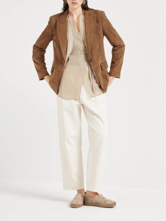  브루넬로 쿠치넬리 가죽 자켓 M0PCL208XC7495 Brown - BRUNELLO CUCINELLI