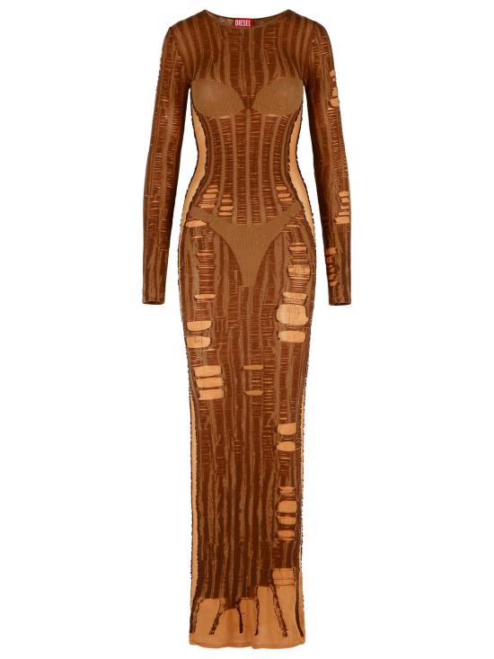 25SS 디젤 롱 원피스 A18125 0BJBI7DG Brown