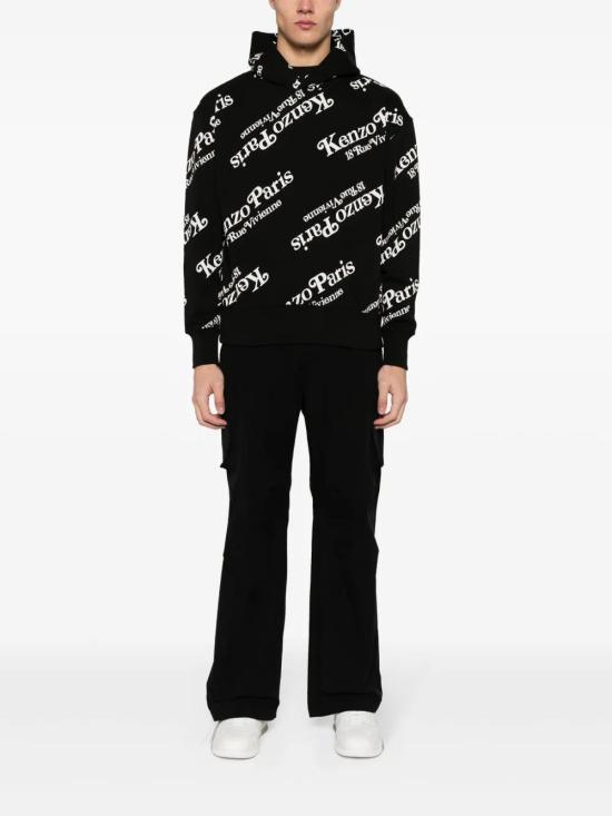  겐조 후드 티셔츠 FE58SW0074MG black - KENZO
