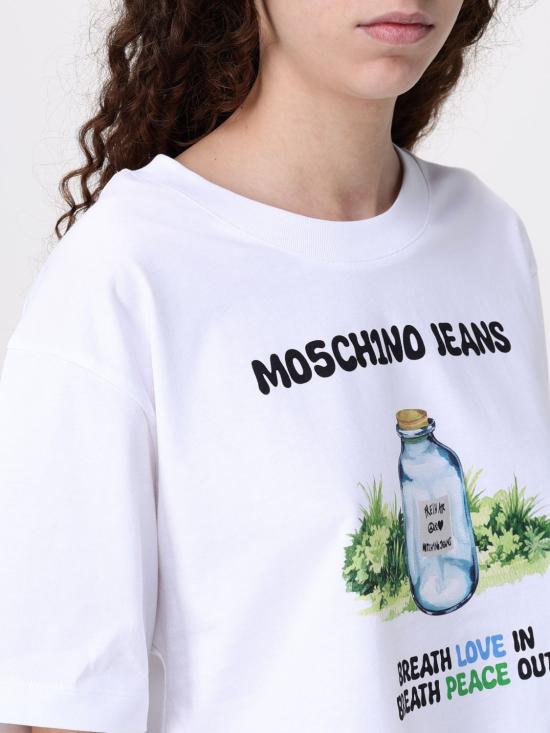 25SS 모스키노 반팔 티셔츠 07063229 1001 White - MOSCHINO
