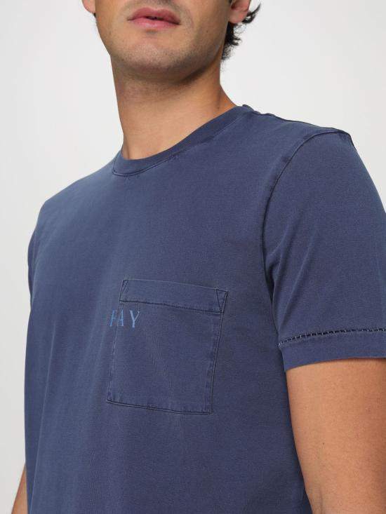 25FW 페이 반팔 티셔츠 NPMB350132TUY1 U811 Blue - FAY