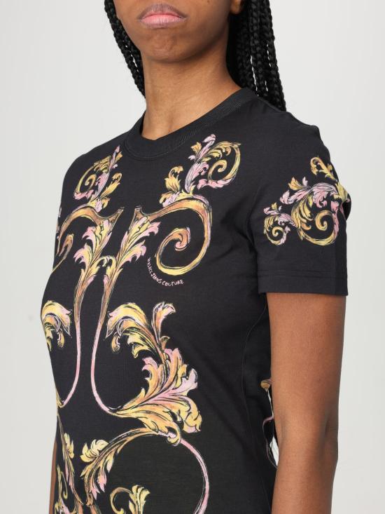 25FW 베르사체 반팔 티셔츠 78HAH6P8JS472 G89 Black - VERSACE