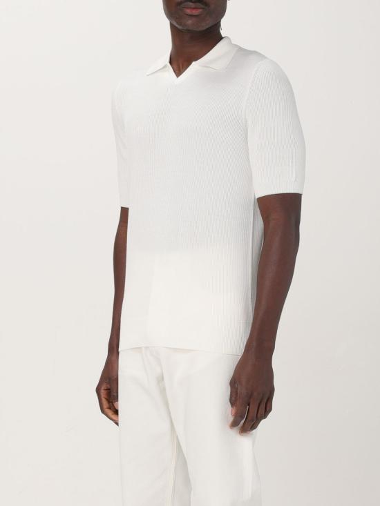 25FW 브루넬로 쿠치넬리 잉글리시 립 코튼 니트 폴로셔츠 M29400015 CO312 Yellow Cream - BRUNELLO CUCINELLI