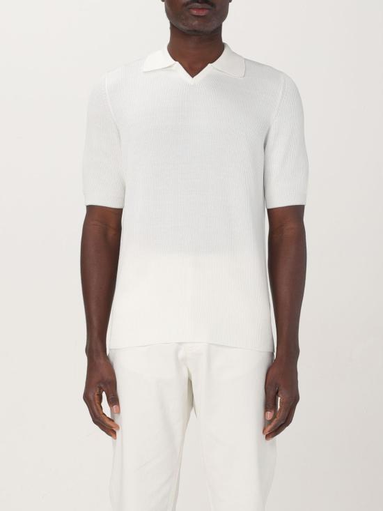 25FW 브루넬로 쿠치넬리 잉글리시 립 코튼 니트 폴로셔츠 M29400015 CO312 Yellow Cream