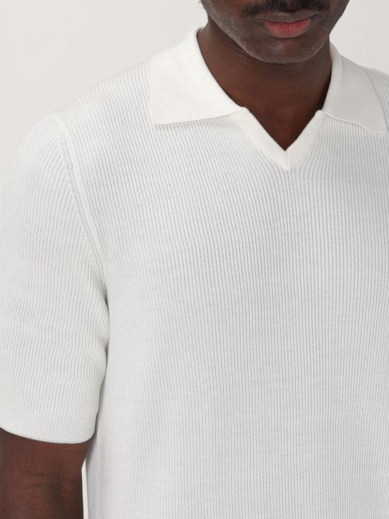 25FW 브루넬로 쿠치넬리 잉글리시 립 코튼 니트 폴로셔츠 M29400015 CO312 Yellow Cream - BRUNELLO CUCINELLI