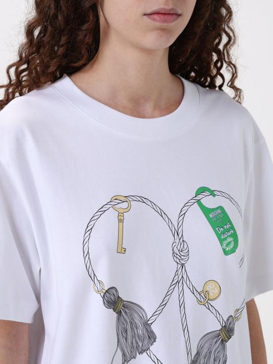 25SS 모스키노 반팔 티셔츠 07113732 1001 White - MOSCHINO