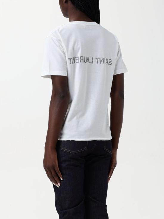 25SS 생로랑 반팔 티셔츠 665234 Y37AW 9744 White - SAINT LAURENT