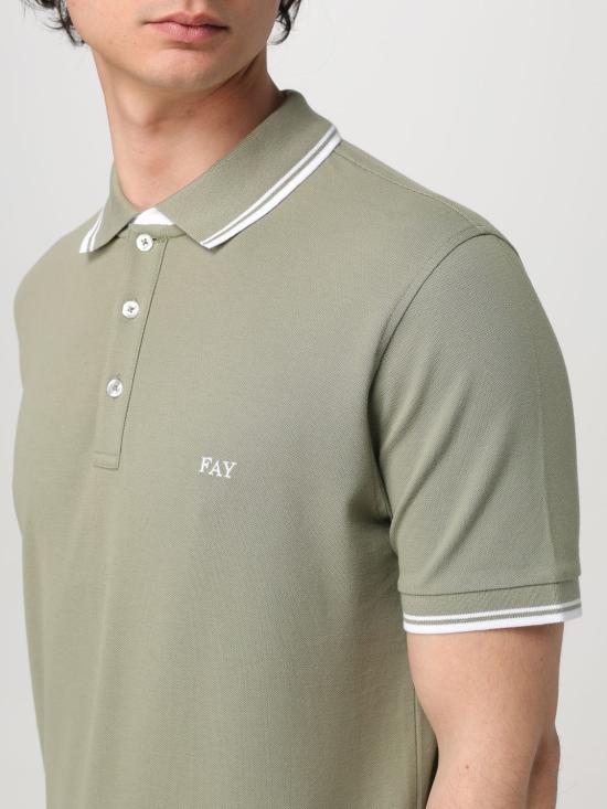 25FW 페이 폴로 티셔츠 NPMB250140STDW V201 Green - FAY