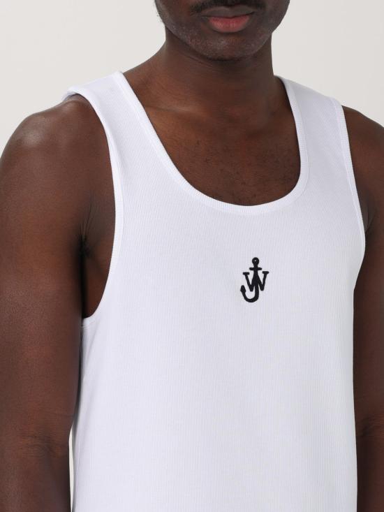 25FW JW앤더슨 민소매 티셔츠 JO0246PG1512 001 White - JW ANDERSON