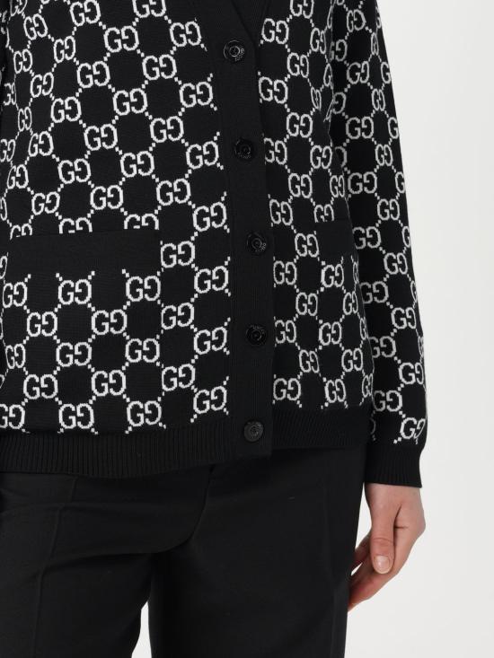 25FW 구찌 리버서블 GG 울 자카드 가디건 798157XKEJP 1070 Black - GUCCI