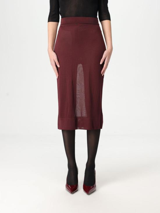 25SS 생로랑 스커트 811119 Y75YK 5080 Burgundy - SAINT LAURENT