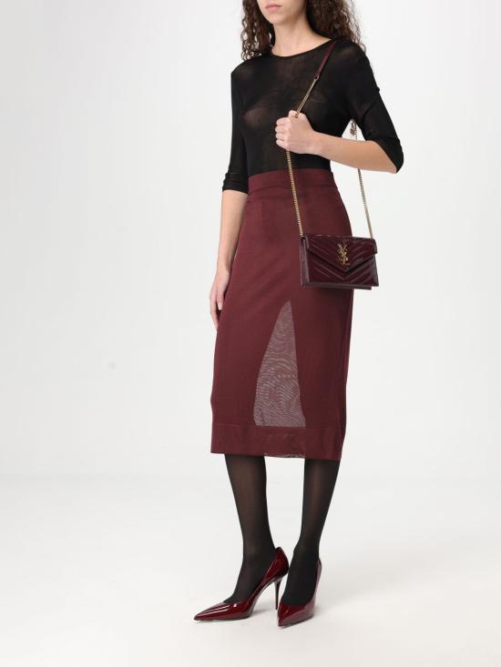 25SS 생로랑 스커트 811119 Y75YK 5080 Burgundy - SAINT LAURENT