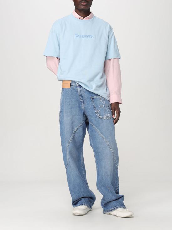 25FW JW앤더슨 반팔 티셔츠 JT0258PG1510 806 Blue - JW ANDERSON