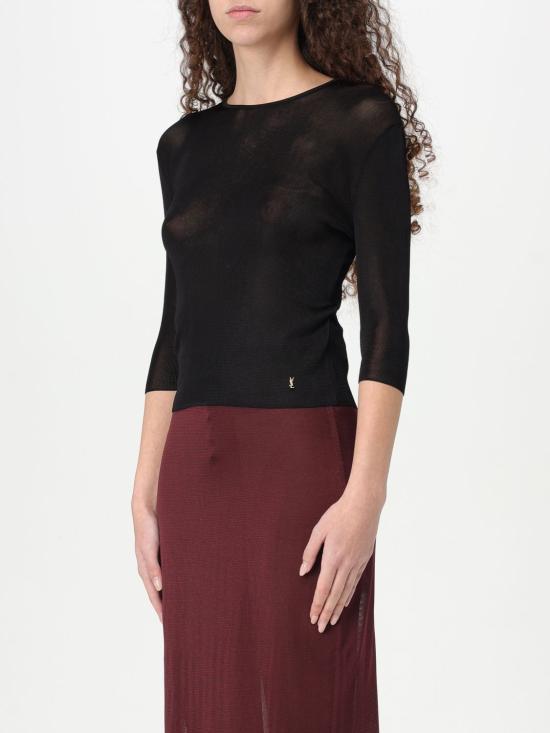 25FW 생로랑 스웨터 819910Y75WA 1000 Black - SAINT LAURENT